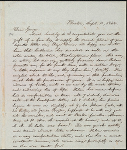 Letter from William Lloyd Garrison, Boston, [Mass.], to George William Benson, Sept. 10, 1842