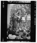 Negro demonstration in Washington, D.C. Justice Dept. Bobby Kennedy speaking to crowd