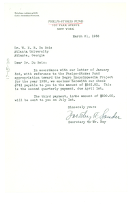 Letter from Phelps-Stokes Fund to W. E. B. Du Bois