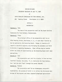 Revised By-Laws for the South Carolina Commission For Farm Workers, Inc.