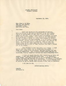 Letter from W. E. B. Du Bois to Nina Du Bois