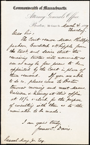 Letter from James C. Davis, Boston, to Samuel May, March 4, 1869