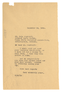 Letter from W. E. B. Du Bois to Hale Woodruff