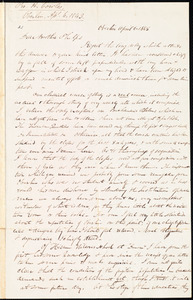 Letter from Henry Cowles, Oberlin, to Amos Augustus Phelps, April 6. 1843