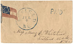 [Civil War envelope showing Confederate stars and bars flag]