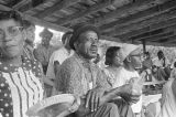 Audience in the bleachers at a baseball game, probably in Montgomery, Alabama.