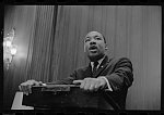 [Martin Luther King speaks at a press conference at the U.S. Capitol about the Senate debate on the Civil Rights Act of 1964]