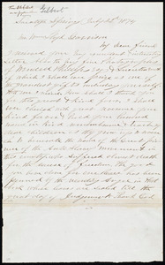 Letter from Oliver C. Gilbert, Saratoga Springs, to William Lloyd Garrison, July 22'd, 1874