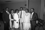 Black Enterprise Magazine luncheon participants posing together, Los Angeles, 1987