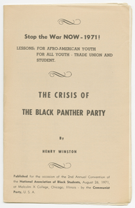 Stop the War Now!: The Crisis of the Black Panther Party