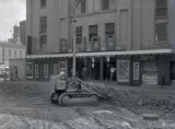 Bijou Theatre, construction in front of theater, 1957 July 17