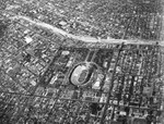 Exposition Boulevard, Martin Luther King Jr. Boulevard, Figueroa Street and 110 Freeway, looking east