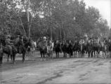 Ute flower carnival group on horseback