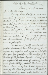 Letter from William Lloyd Garrison, Boston, [Mass.], to William Ingersoll Bowditch, March 28, 1868