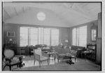 Calvin Tomkins, Jr., Sneden's Landing, residence in Palisade, New York. Living room, to window I