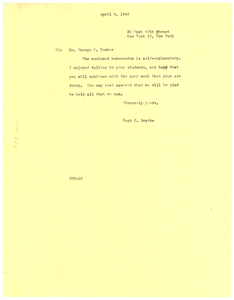 Letter from Hugh H. Smythe to William Gaynor Junior High School