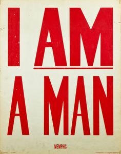 I am a man placard