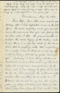 Letter from William Lloyd Garrison, Providence, [R.I.], to Helen Eliza Garrison, Aug. 13, 1874