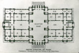 Cass Gilbert floor plan of the central structure of the Palace of Fine Arts, 1904