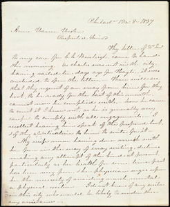 Letter from James Mott, Philad[elphi]a, Penn., to Anne Warren Weston, 12 mo[nth] 8 [day] 1837