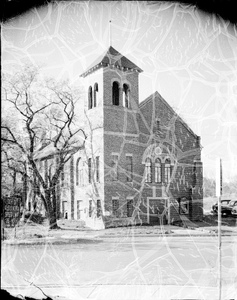 Exterior view of Oakland Baptist Church : acetate film photonegative