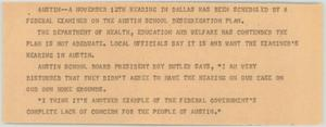 News Script: Austin desegregation plan