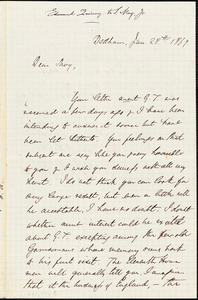 Letter from Edmund Quincy, Dedham, [Massachusetts], to Samuel May, 1869 Jan[uary] 28th
