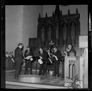 Composer Ed Summerlin directing the Herb Pomeroy band with his "Liturgy of the Holy Spirit"