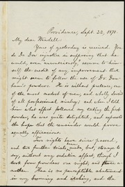 Letter to] My dear Wendell [manuscript