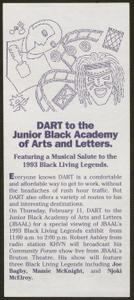 Flyer: DART to the Junior Black Academy of Arts and Letters