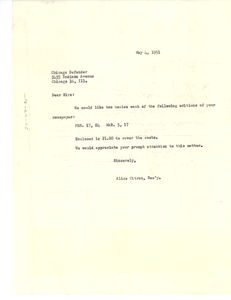 Letter from National Committee to Defend Dr. W. E. B. Du Bois & Associates to Chicago Defender