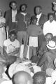 Young man addressing an audience in front of a tent at an evening gathering during the "March Against Fear" through Mississippi, begun by James Meredith.