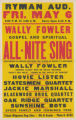 All-Night Singing Concert with Wally Fowler at the Ryman Auditorium (May 6)