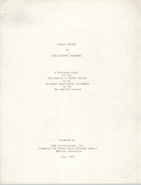 "Credit Unions in Anti-Poverty Programs"