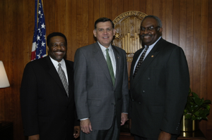 Secretary Mel Martinez with Ron Rogers, Pelham Williams