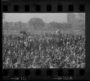 Thumbnail for Militants have the right... as one group carries coffins in memory of the four slain Kent State U. students, and another group, bearing the "mask of death," participate in the Cambridge rally