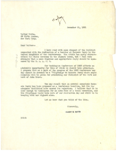 Memorandum from Harry E. Davis to Walter White