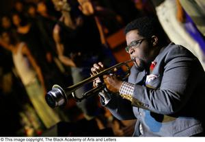 Musician playing a trumpet