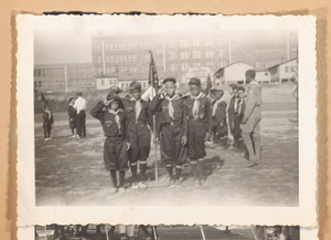 Photograph of Boy Scouts saluting, Georgia