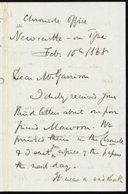 Letter to] Dear W. Garrison [manuscript