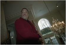 Author, Lynn Harris, in the Wesley Townsend apartment building lobby, Atlanta, Georgia, February 2, 1994.