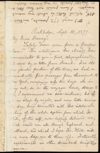 Letter from William Lloyd Garrison, Rockledge, [Roxbury, Mass.], to Fanny Garrison Villard, Sept. 10, 1877