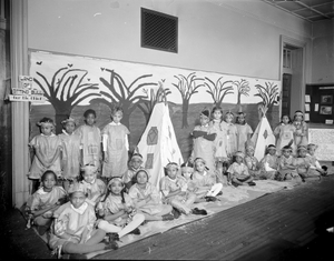 Monroe School [children in American Indian costumes : nitrate film photonegative.]