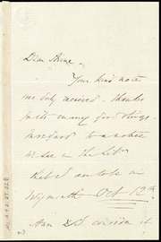 Letter to] Dear Anne [manuscript