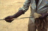 Othar Turner making fife, Senatobia, Miss., 1976.(Turner Fife Ferris 018)