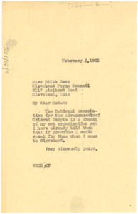 Letter from W. E. B. Du Bois to Cleveland Forum Council