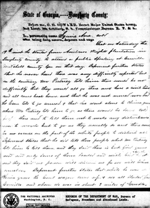 Affidavit of Squire Acre: Albany, Georgia, 1868 Sept. 25