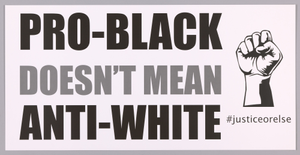 Thumbnail for Posters stating "Pro-Black Doesn't Mean Anti-White" used at MMM 20th Anniversary