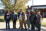 Montgomery High School: group of people outside the front entrance of school