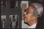 [Rosa Parks viewing an exhibition of civil rights photographs at the Martin Luther King Center, Atlanta, Georgia]